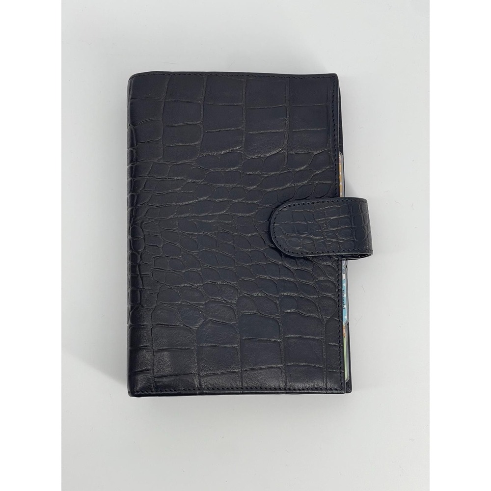 Gillio Firenze beige /cream Croc Embossed leather compagna pocket XL